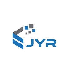 JYR letter technology logo design on white background. JYR creative initials letter IT logo concept. JYR setting shape design
