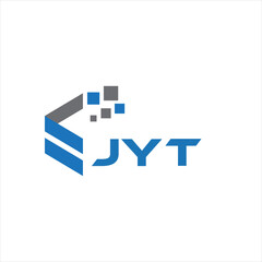 JYT letter technology logo design on white background. JYT creative initials letter IT logo concept. JYT setting shape design
