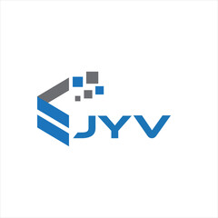 JYV letter technology logo design on white background. JYV creative initials letter IT logo concept. JYV setting shape design
