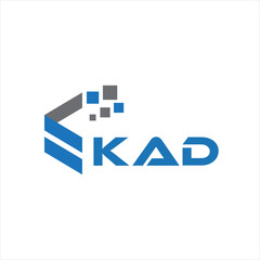 KAD letter technology logo design on white background. KAD creative initials letter IT logo concept. KAD setting shape design

