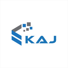 KAJ letter technology logo design on white background. KAJ creative initials letter IT logo concept. KAJ setting shape design
