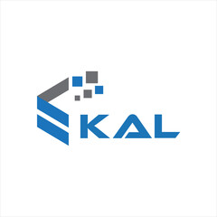 KAL letter technology logo design on white background. KAL creative initials letter IT logo concept. KAL setting shape design
