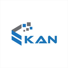 KAN letter technology logo design on white background. KAN creative initials letter IT logo concept. KAN setting shape design
