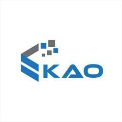 KAO letter technology logo design on white background. KAO creative initials letter IT logo concept. KAO setting shape design
