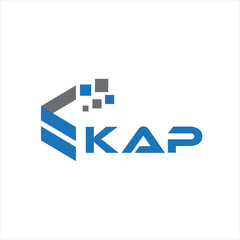 KAP letter technology logo design on white background. KAP creative initials letter IT logo concept. KAP setting shape design
