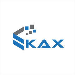 KAX letter technology logo design on white background. KAX creative initials letter IT logo concept. KAX setting shape design
