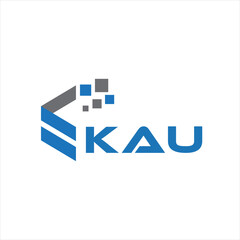 KAU letter technology logo design on white background. KAU creative initials letter IT logo concept. KAU setting shape design
