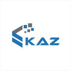 KAZ letter technology logo design on white background. KAZ creative initials letter IT logo concept. KAZ setting shape design
