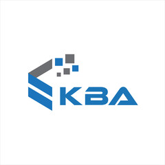 KBA letter technology logo design on white background. KBA creative initials letter IT logo concept. KBA setting shape design

