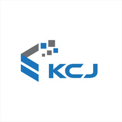 KCJ letter technology logo design on white background. KCJ creative initials letter IT logo concept. KCJ setting shape design
