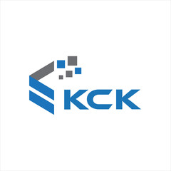 KCK letter technology logo design on white background. KCK creative initials letter IT logo concept. KCK setting shape design
