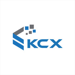 KCX letter technology logo design on white background. KCX creative initials letter IT logo concept. KCX setting shape design
