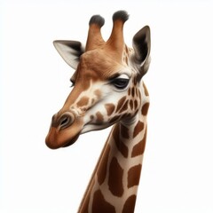 giraffe head isolated on white