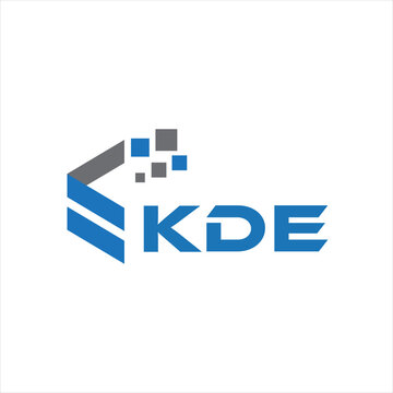 KDE letter technology logo design on white background. KDE creative initials letter IT logo concept. KDE setting shape design
