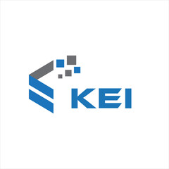 KEI letter technology logo design on white background. KEI creative initials letter IT logo concept. KEI setting shape design
