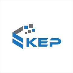 KEP letter technology logo design on white background. KEP creative initials letter IT logo concept. KEP setting shape design
