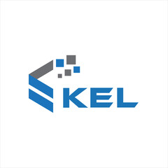 KEL letter technology logo design on white background. KEL creative initials letter IT logo concept. KEL setting shape design
