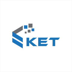 KET letter technology logo design on white background. KET creative initials letter IT logo concept. KET setting shape design
