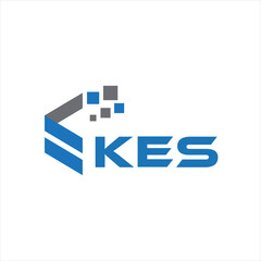 KES letter technology logo design on white background. KES creative initials letter IT logo concept. KES setting shape design
 - obrazy, fototapety, plakaty