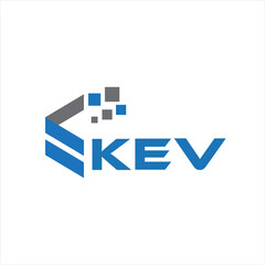 KEV letter technology logo design on white background. KEV creative initials letter IT logo concept. KEV setting shape design
