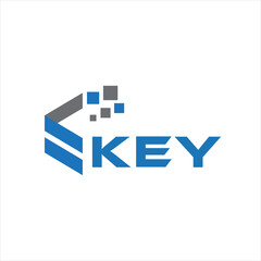 KEY letter technology logo design on white background. KEY creative initials letter IT logo concept. KEY setting shape design
