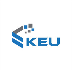 KEU letter technology logo design on white background. KEU creative initials letter IT logo concept. KEU setting shape design
