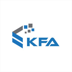 KFA letter technology logo design on white background. KFA creative initials letter IT logo concept. KFA setting shape design
