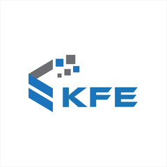 KFE letter technology logo design on white background. KFE creative initials letter IT logo concept. KFE setting shape design
