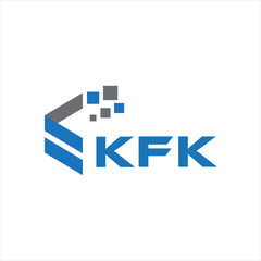 KFK letter technology logo design on white background. KFK creative initials letter IT logo concept. KFK setting shape design
