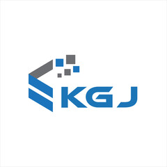 KGJ letter technology logo design on white background. KGJ creative initials letter IT logo concept. KGJ setting shape design
