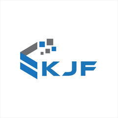 KJF letter technology logo design on white background. KJF creative initials letter IT logo concept. KJF setting shape design
