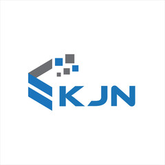 KJN letter technology logo design on white background. KJN creative initials letter IT logo concept. KJN setting shape design
