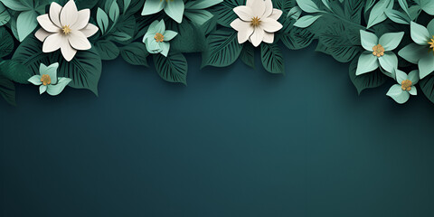 Realistic Floral Background, Beautiful abstract green floral design background beautiful Generative AI