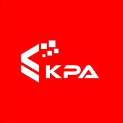 KPA letter technology logo design on red background. KPA creative initials letter IT logo concept. KPA setting shape design
