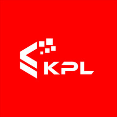 Obraz premium KPL letter technology logo design on red background. KPL creative initials letter IT logo concept. KPL setting shape design 