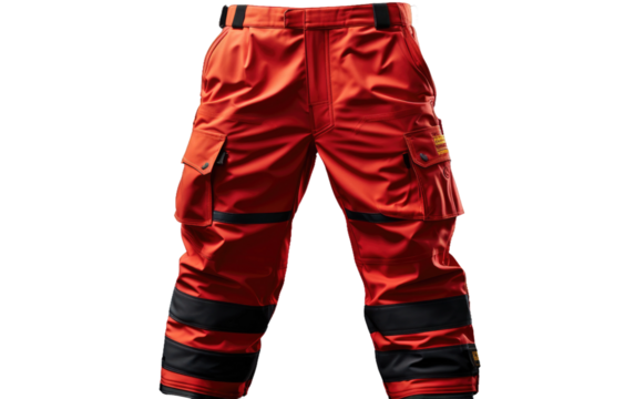 Firemans Essential Protective Turnout Pants Gear on White or PNG Transparent Background