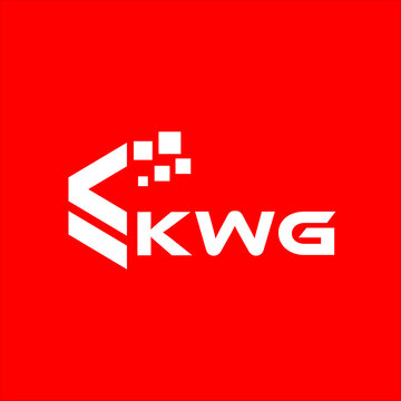 KWG letter technology logo design on red background. KWG creative initials letter IT logo concept. KWG setting shape design
