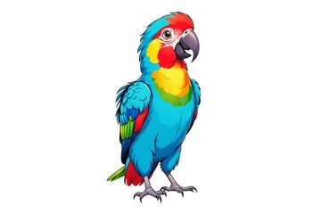 Obraz premium A Cartoonish Parrot in a Playful Pose (JPG 300Dpi 10800x7200)