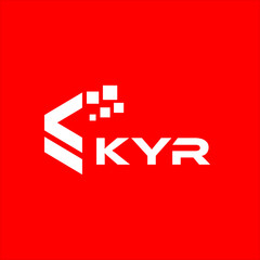 Obraz premium KYR letter technology logo design on red background. KYR creative initials letter IT logo concept. KYR setting shape design 