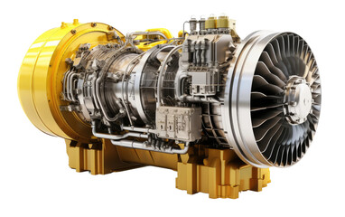 Future of Energy Gas Turbine Generator Advancements on White or PNG Transparent Background