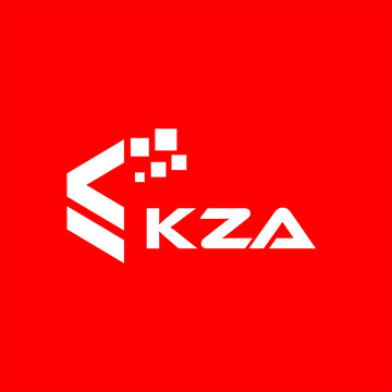 KZA letter technology logo design on red background. KZA creative initials letter IT logo concept. KZA setting shape design
