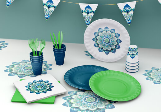 Disposable Party Kit Mockup