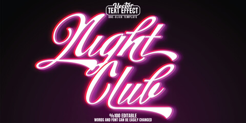 Night Club editable text effect, customizable nightlife and entertainment 3D font style