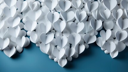 Pieces Small White Papers Forming Heart , Background HD, Illustrations
