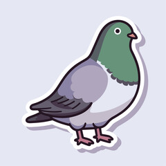 vector funny cartoon pigeon illustration. Geometric flat style. Pigeons sticker. Pigeons collection. cartoon bird character