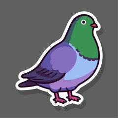 Obraz premium vector funny cartoon pigeon illustration. Geometric flat style. Pigeons sticker. Pigeons collection. cartoon bird character