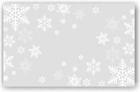 Cute falling snow flakes illustration. Wintertime speck frozen granules. Snowfall sky white teal gray wallpaper. Scattered snowflakes december theme. Snow hurricane landscape