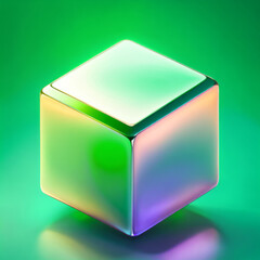 green, emerald cube