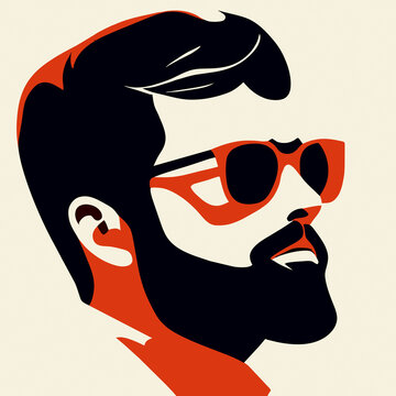 Hipster Harmony: Vector Portrait of the Cool Beatnik