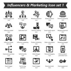 Influencers Marketing Icon Set 1